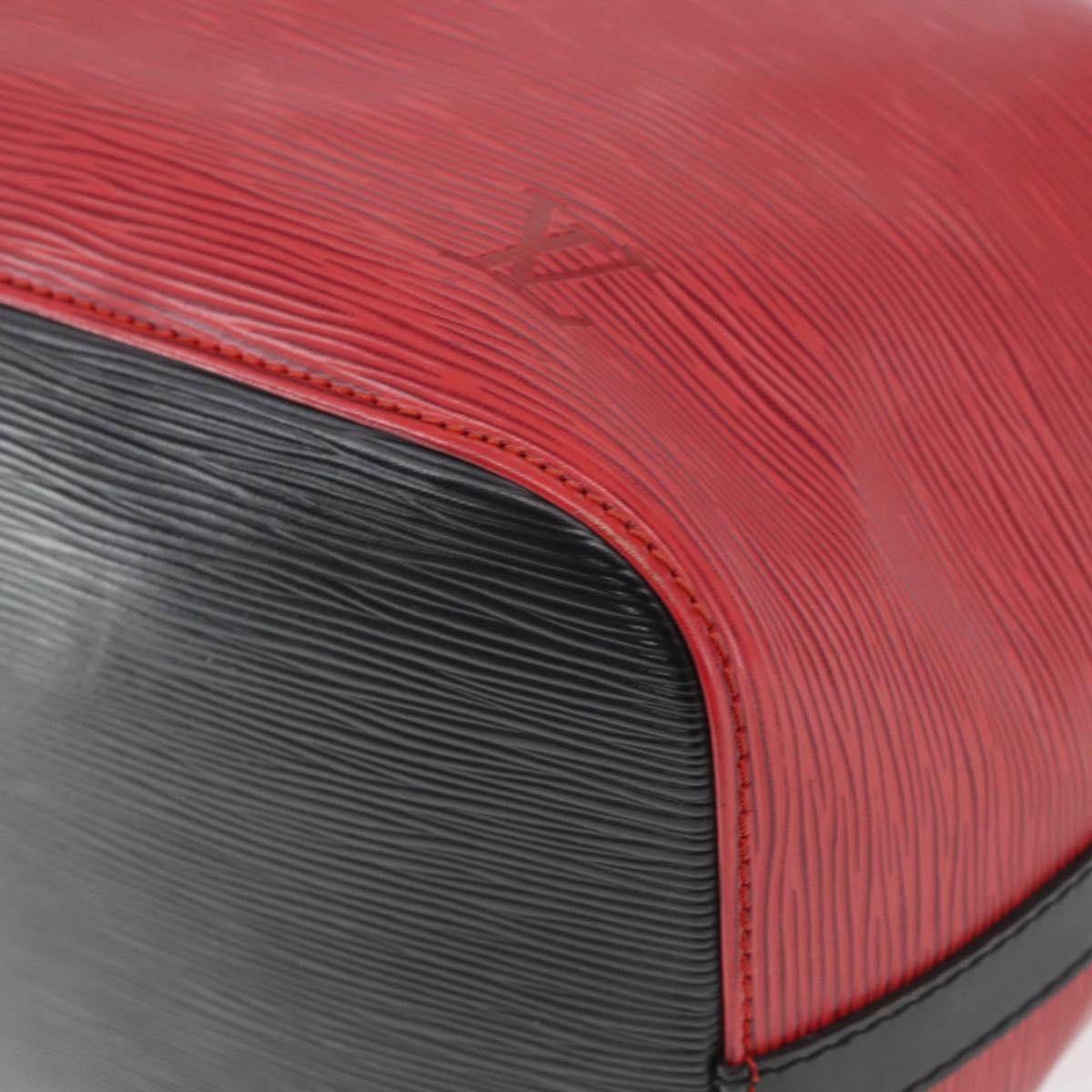 LOUIS VUITTON Epi Petit Noe Shoulder Bag Bicolor Black Red M44017 LV Auth 165754