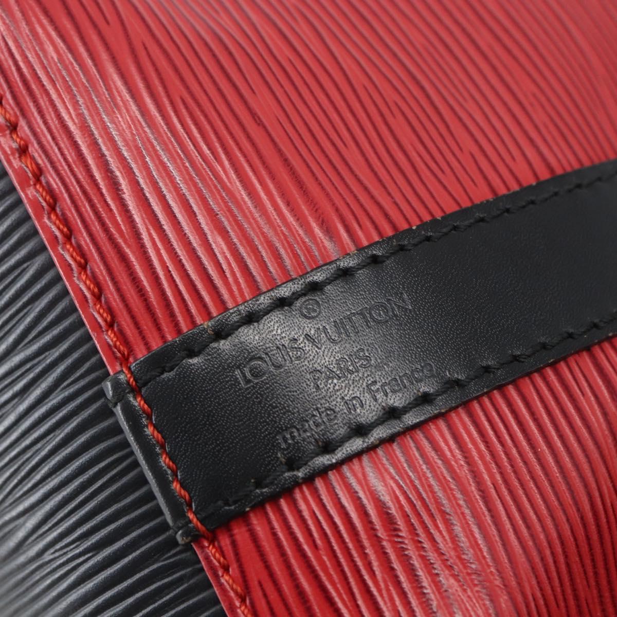 LOUIS VUITTON Epi Petit Noe Shoulder Bag Bicolor Black Red M44017 LV Auth 165754