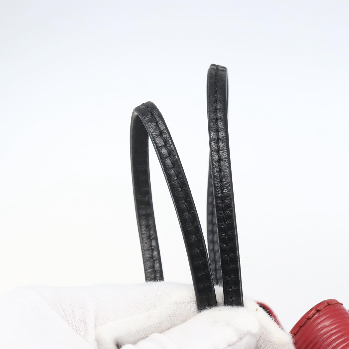 LOUIS VUITTON Epi Petit Noe Shoulder Bag Bicolor Black Red M44017 LV Auth 165754