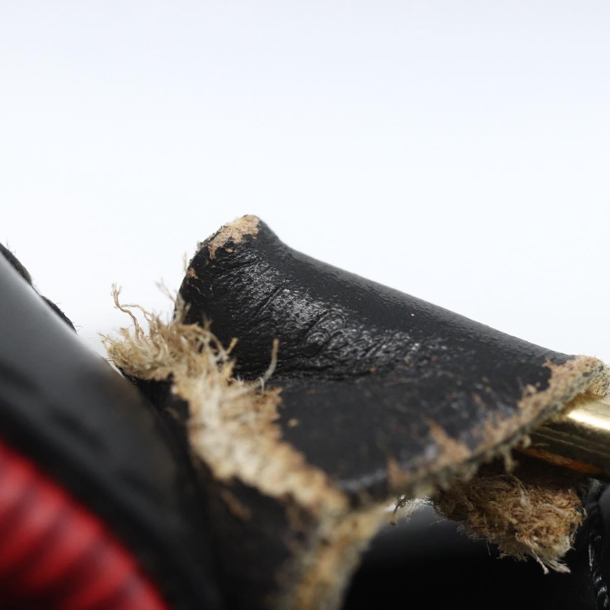 LOUIS VUITTON Epi Petit Noe Shoulder Bag Bicolor Black Red M44017 LV Auth 165754