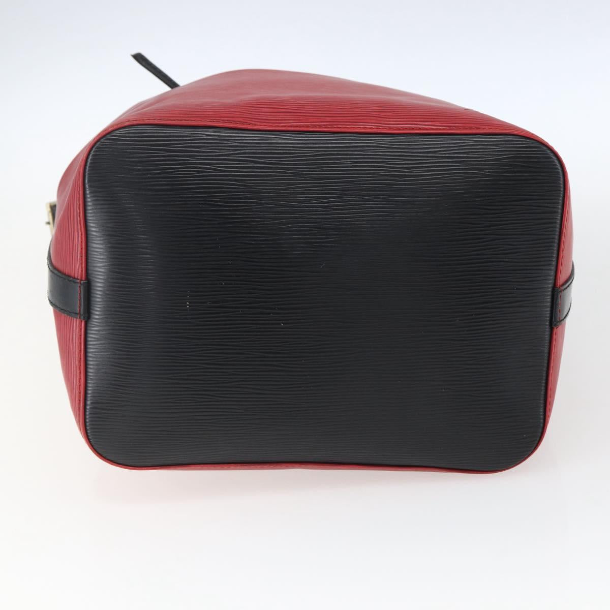 LOUIS VUITTON Epi Petit Noe Shoulder Bag Bicolor Black Red M44017 LV Auth 165754