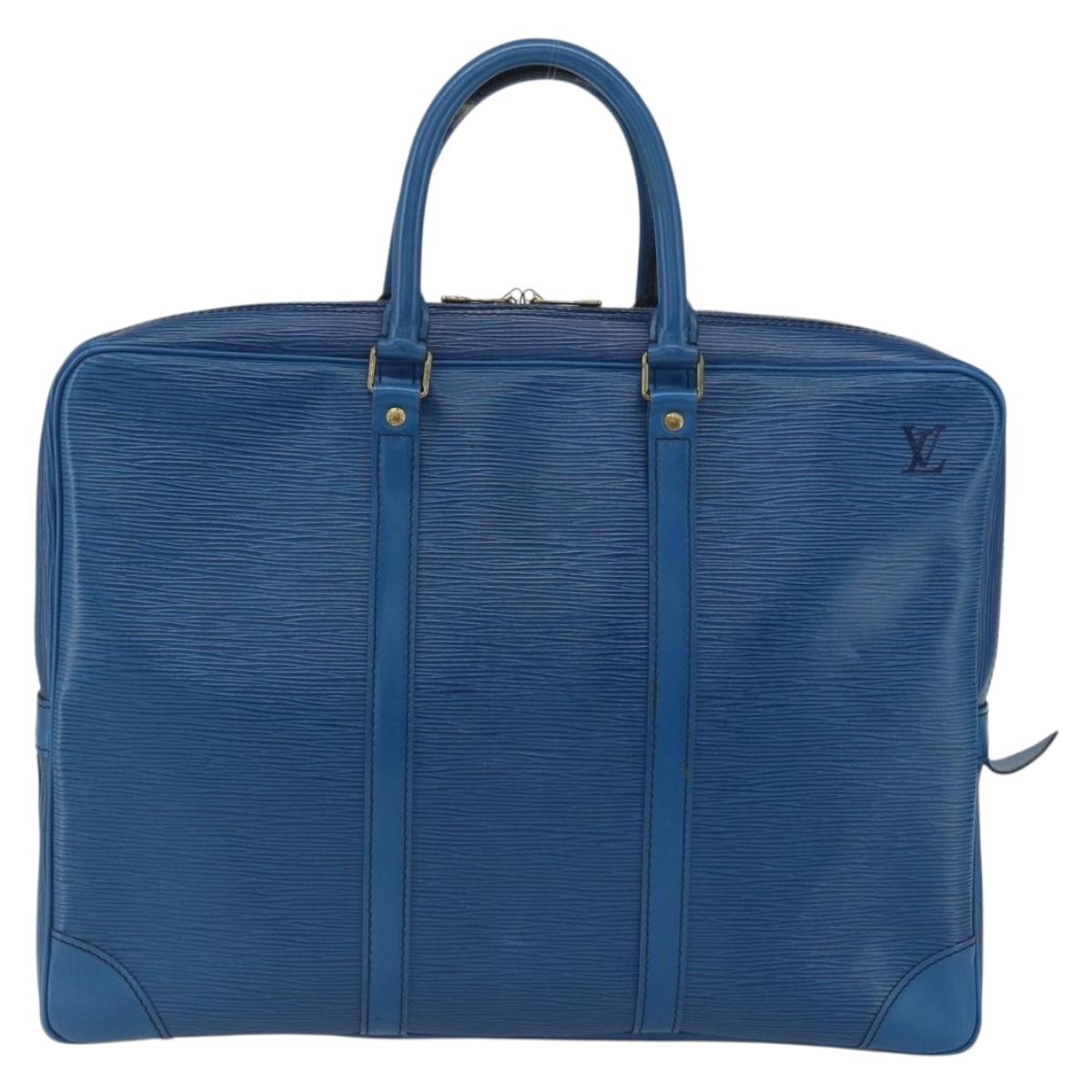 LOUIS VUITTON Epi Porte Documents Voyage Business Bag Blue M54475 LV Auth 165756
