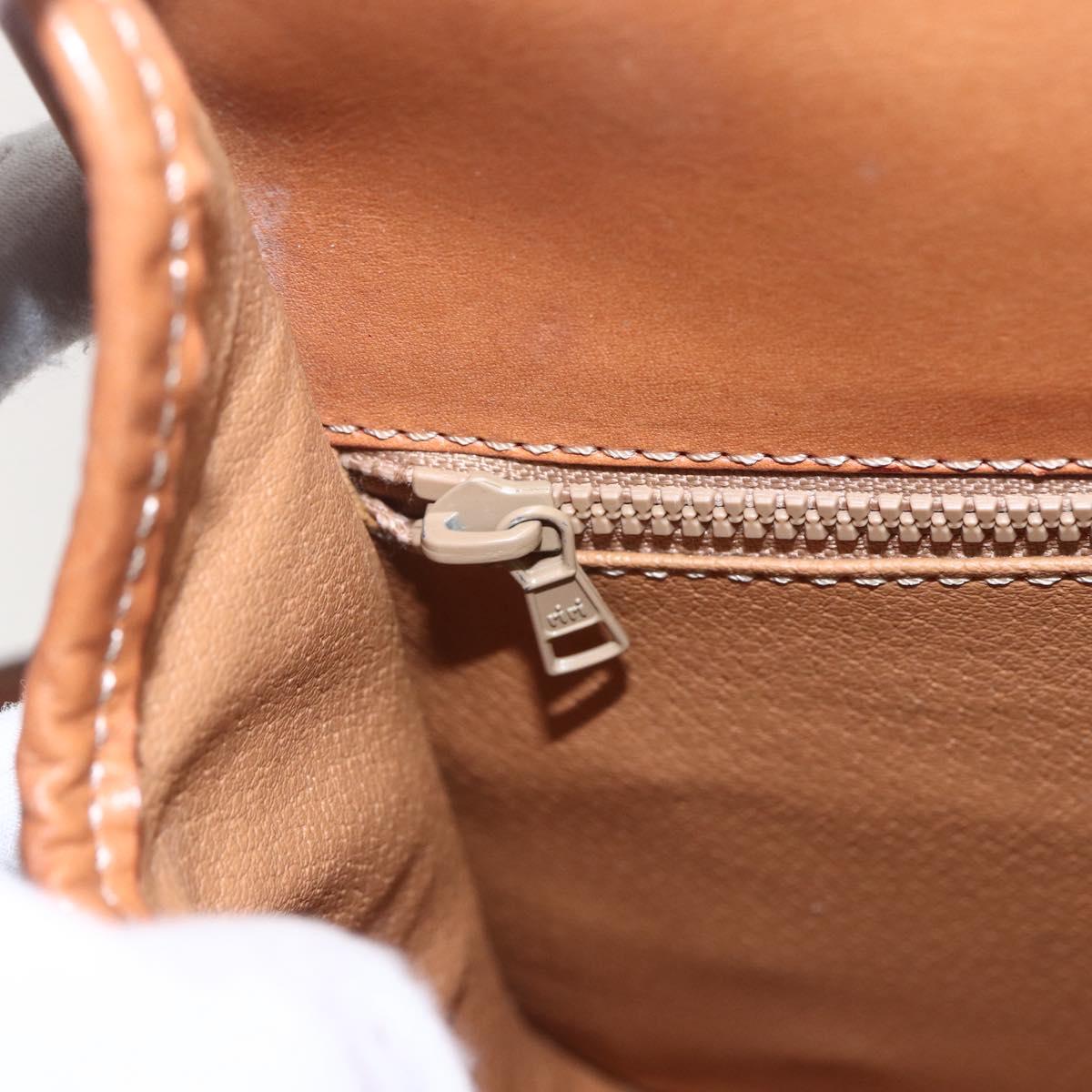 CELINE Macadam Canvas Shoulder Bag PVC Leather Brown Gold Auth 165760