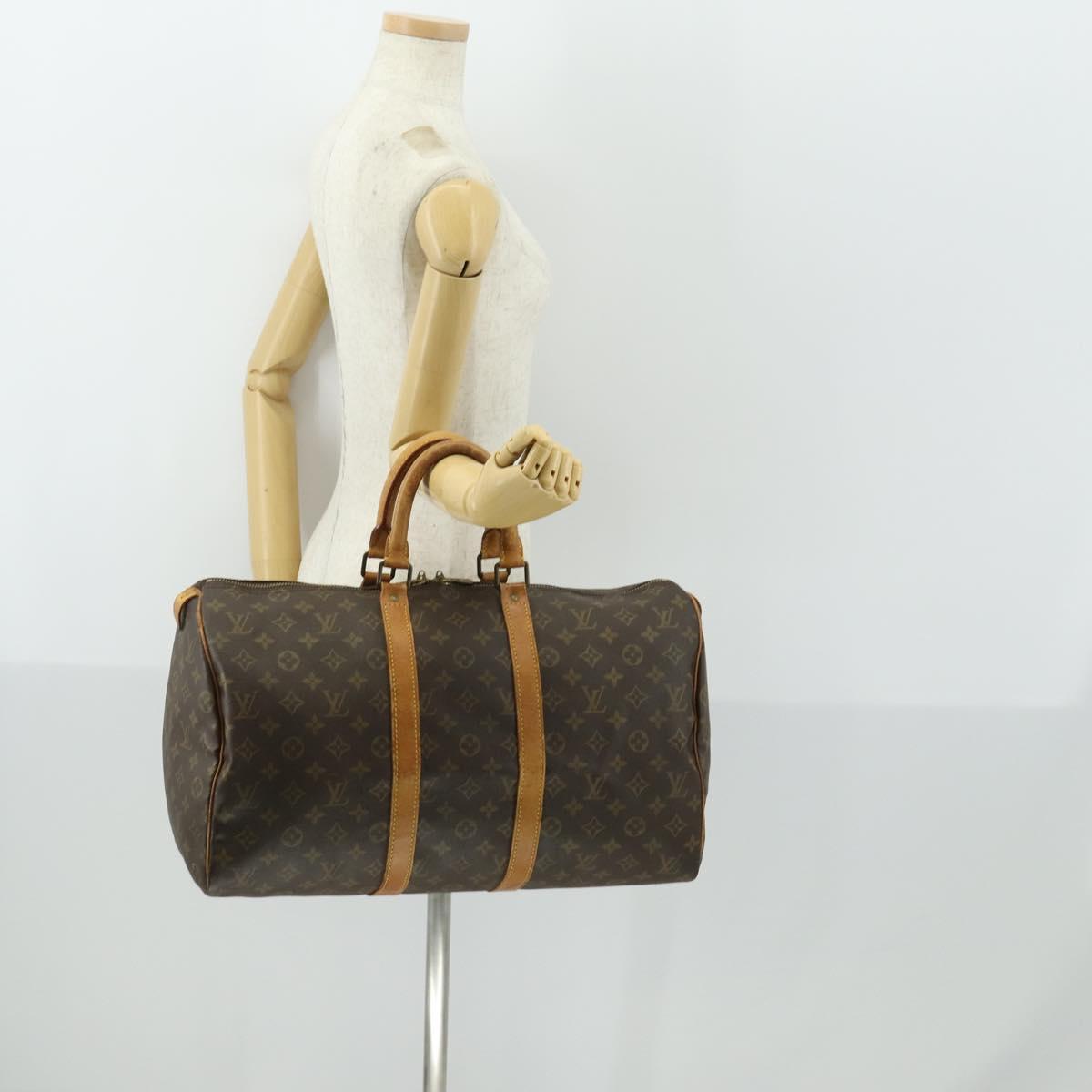 LOUIS VUITTON Monogram Keepall 45 Boston Bag M41428 LV Auth 165763