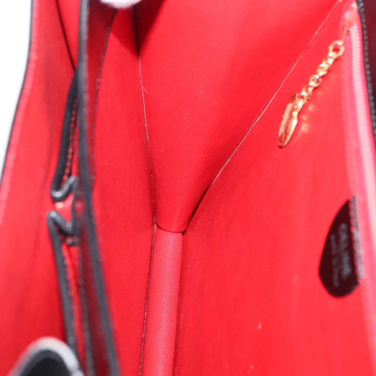 CELINE Hand Bag Leather Black Gold Auth 165770