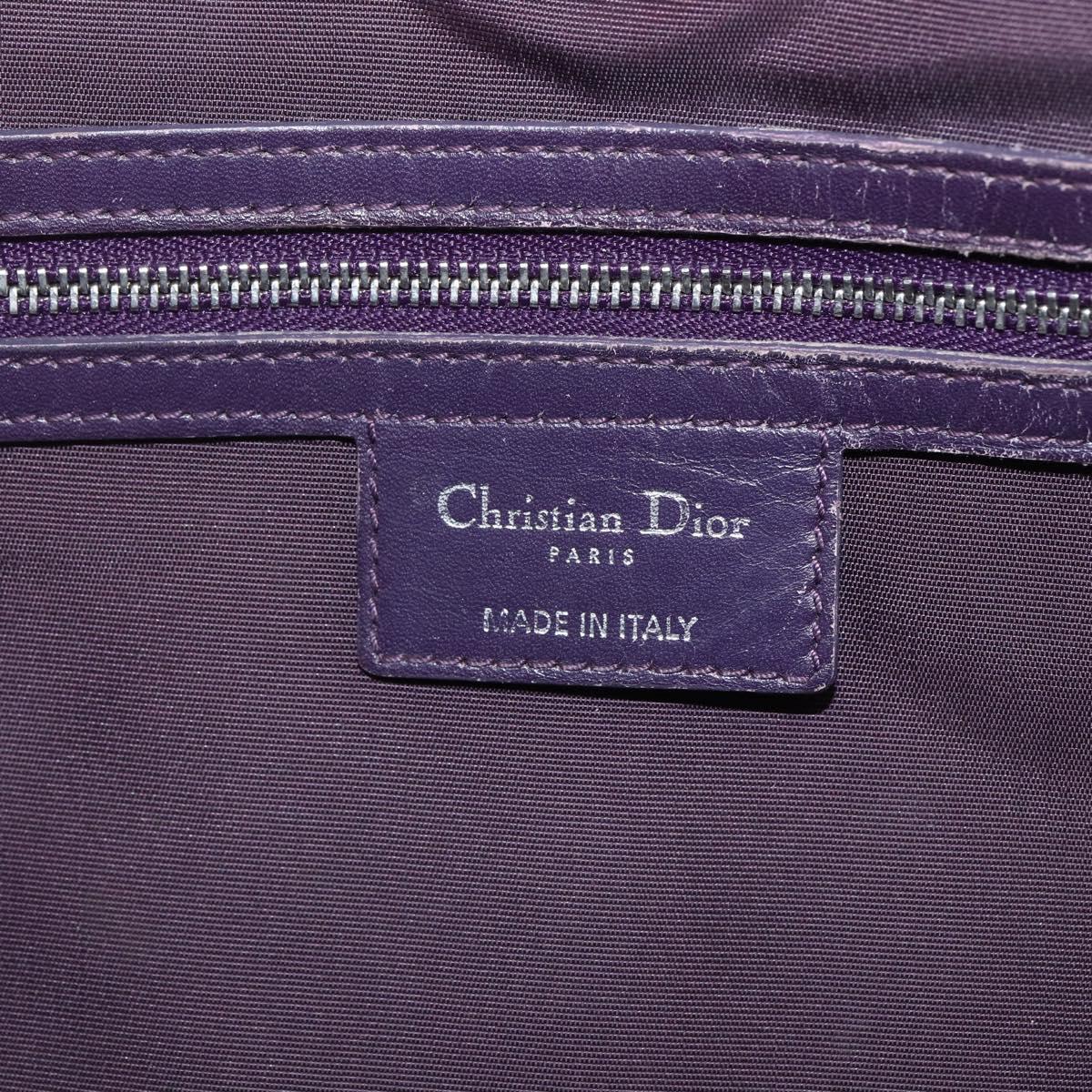 Christian Dior Canage Tote Bag Canvas Purple Silver Auth 165771