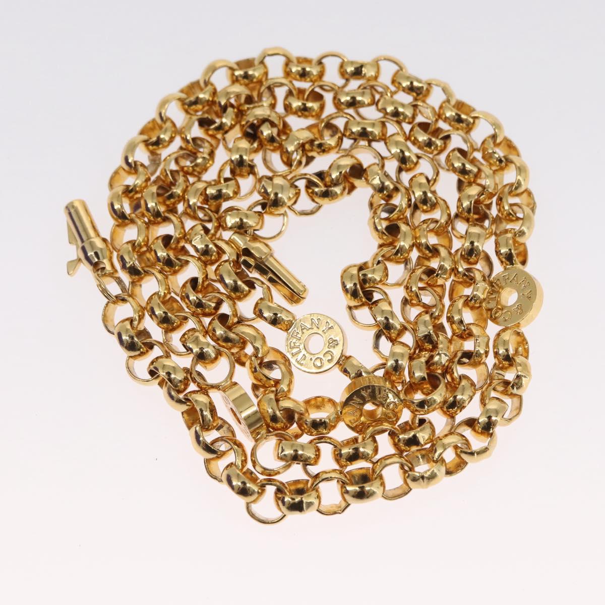 TIFFANY&Co. Chain Shoulder Bag Suede 2way Purple Gold Auth 165775