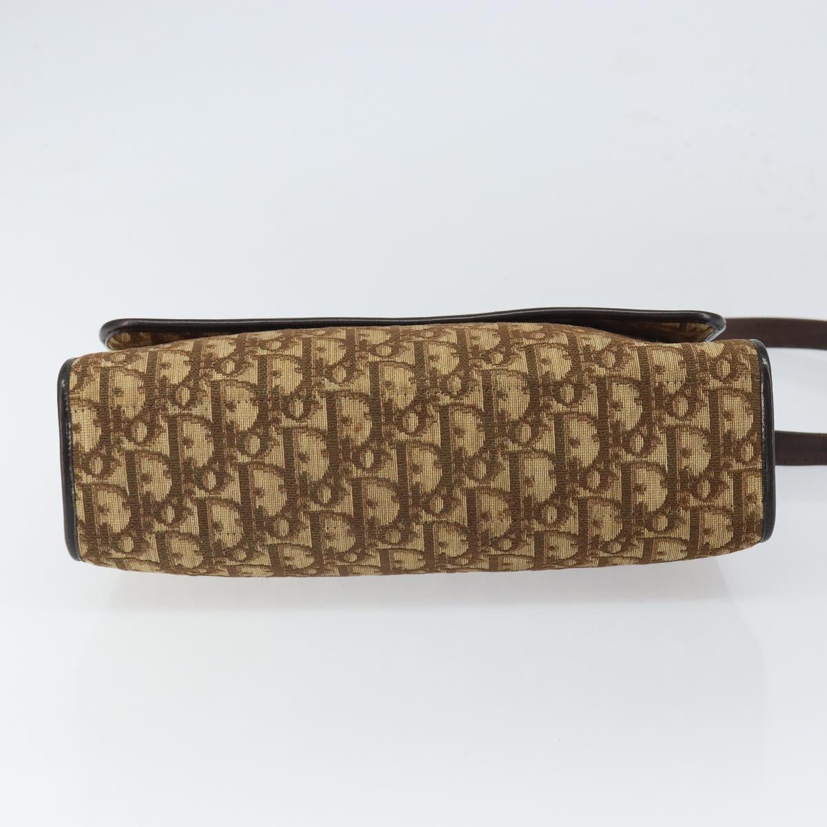 Christian Dior Trotter Canvas Romantic Hand Bag 2way Beige Gold Auth 165776