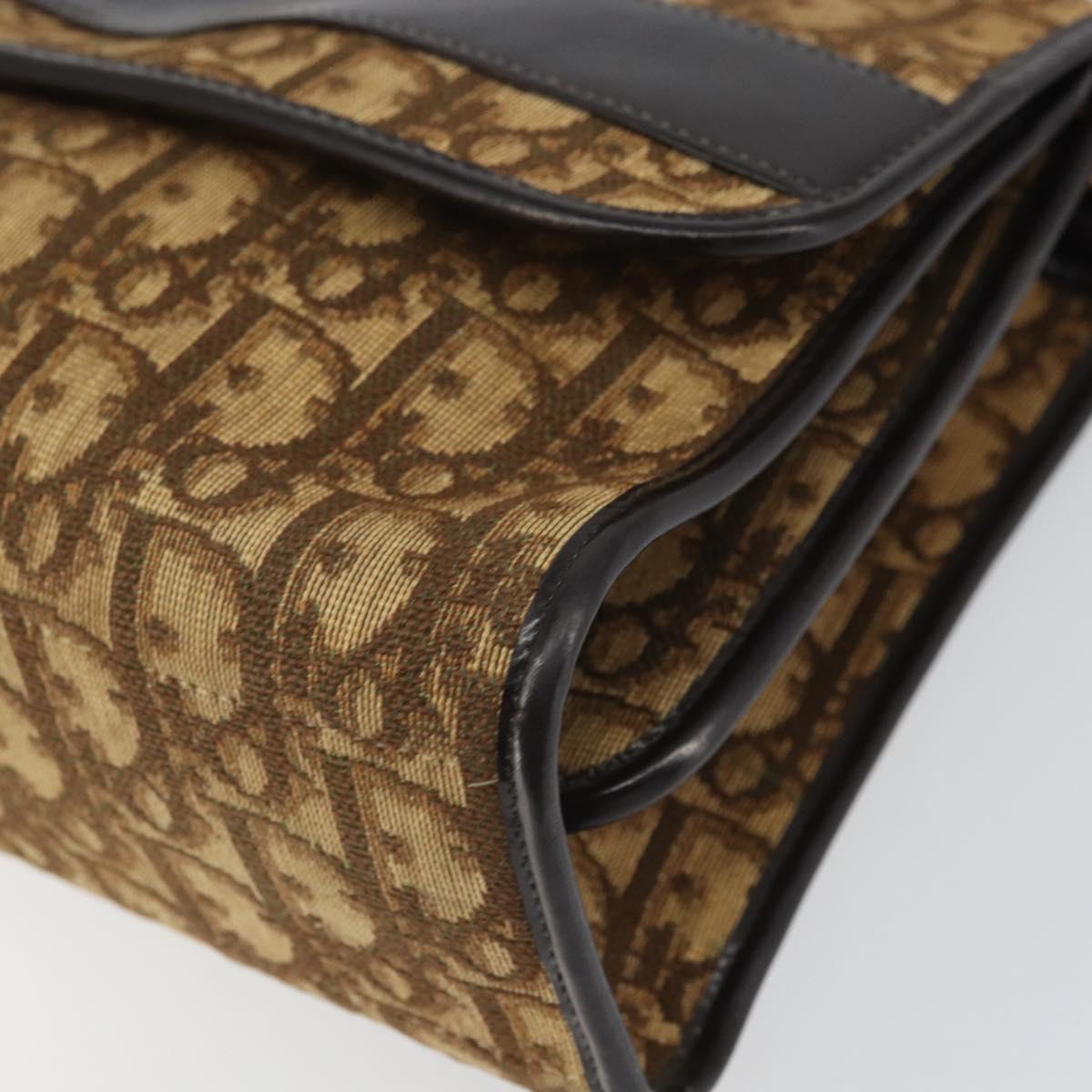 Christian Dior Trotter Canvas Romantic Hand Bag 2way Beige Gold Auth 165776