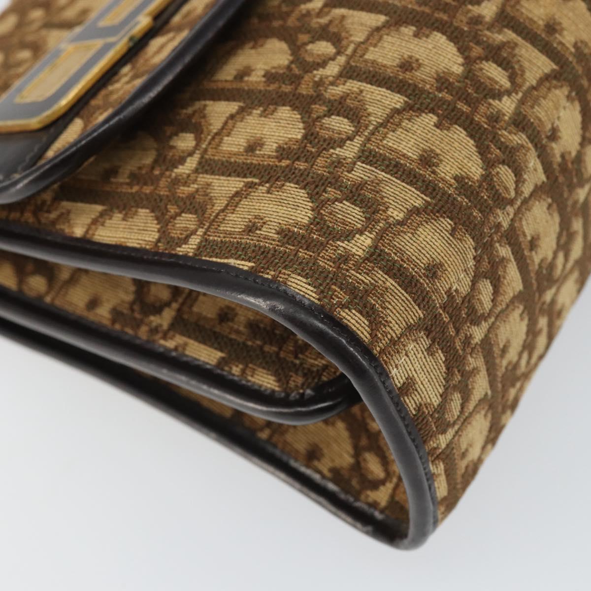 Christian Dior Trotter Canvas Romantic Hand Bag 2way Beige Gold Auth 165776