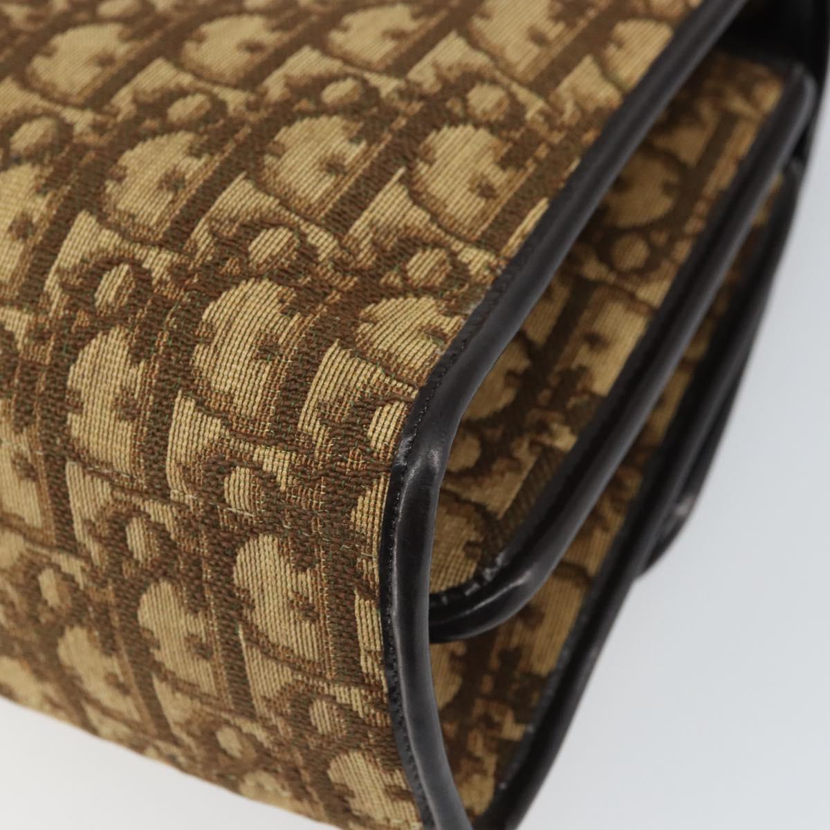 Christian Dior Trotter Canvas Romantic Hand Bag 2way Beige Gold Auth 165776