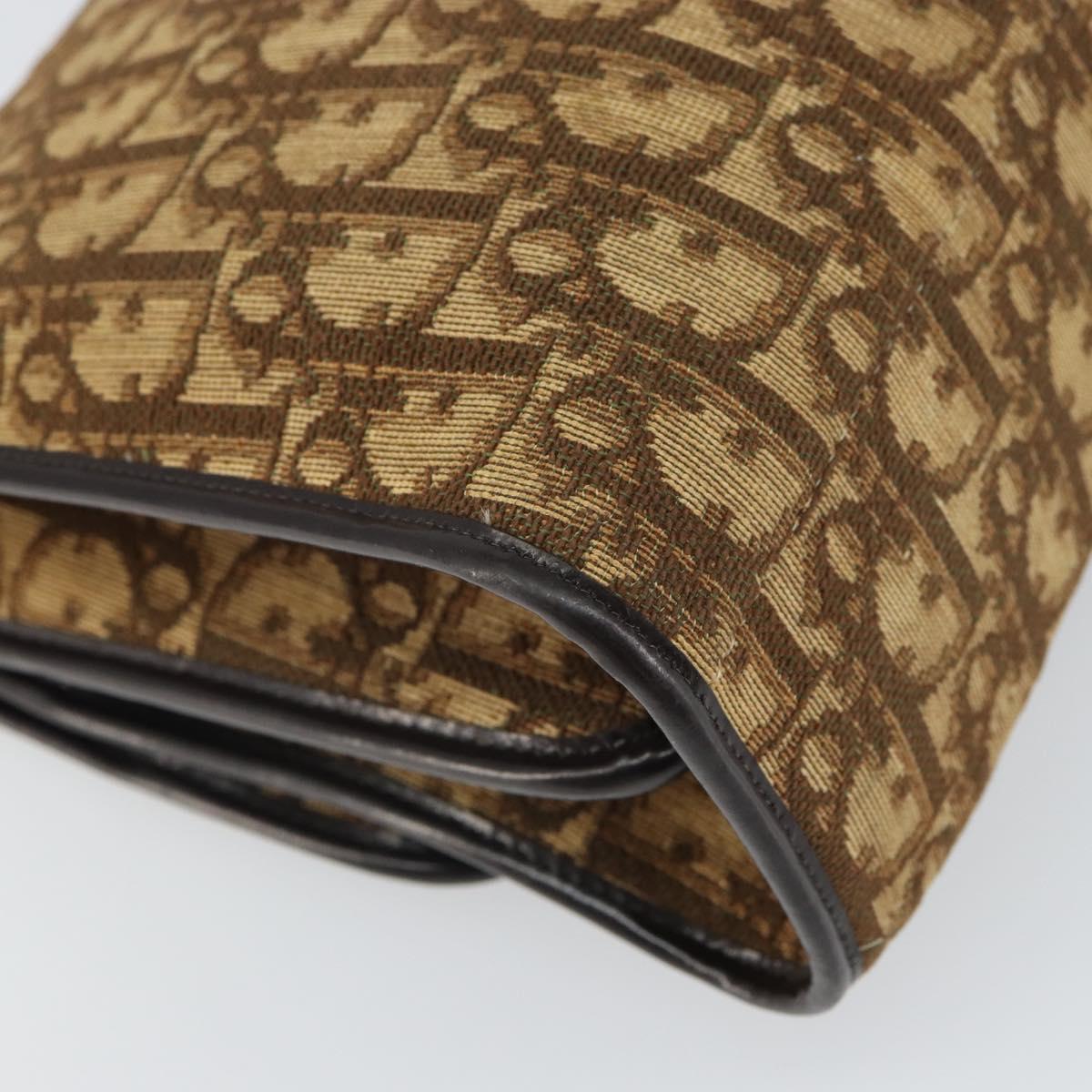 Christian Dior Trotter Canvas Romantic Hand Bag 2way Beige Gold Auth 165776