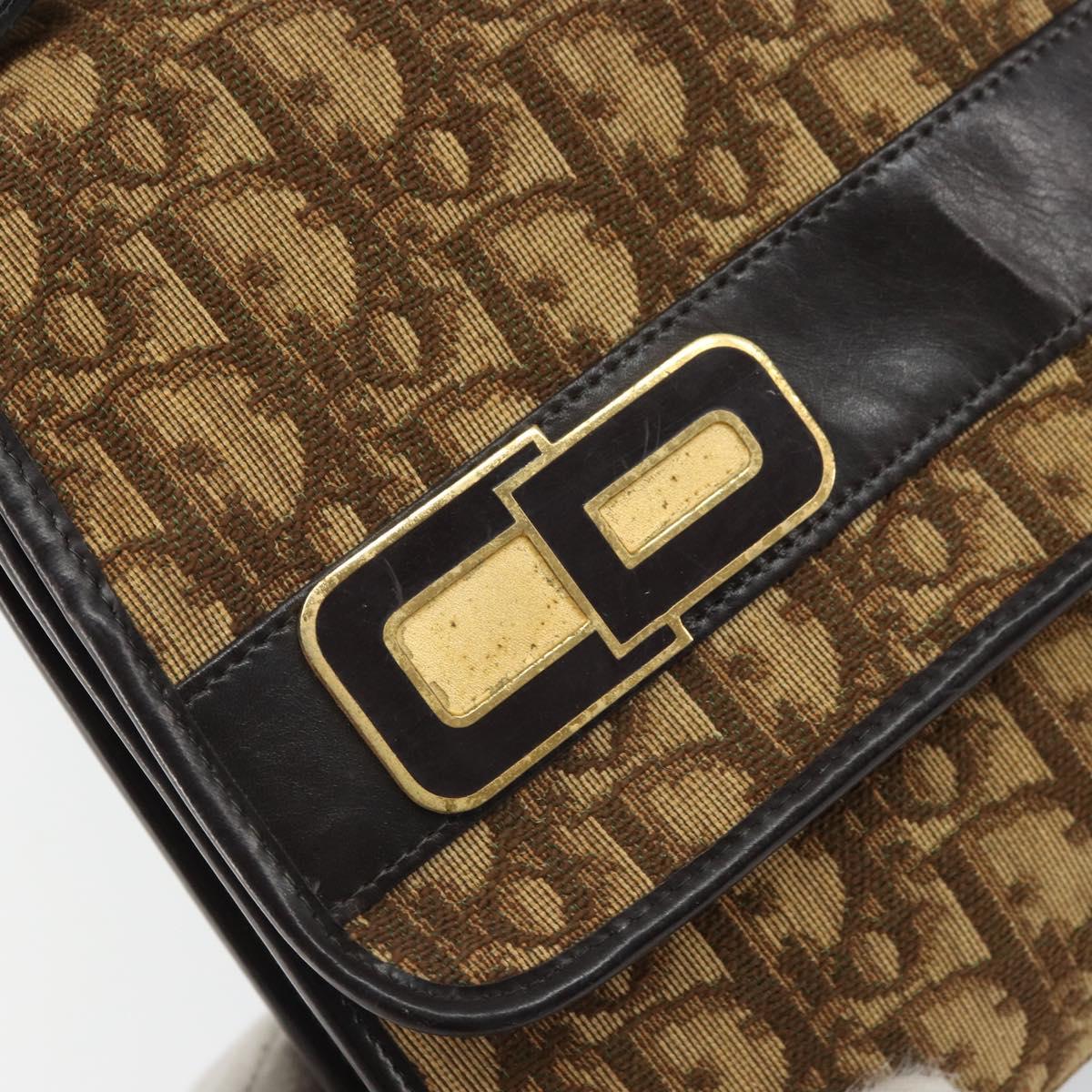 Christian Dior Trotter Canvas Romantic Hand Bag 2way Beige Gold Auth 165776