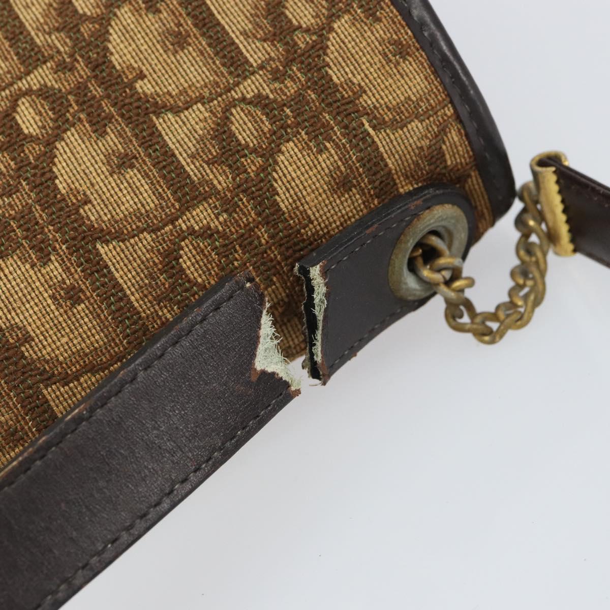 Christian Dior Trotter Canvas Romantic Hand Bag 2way Beige Gold Auth 165776