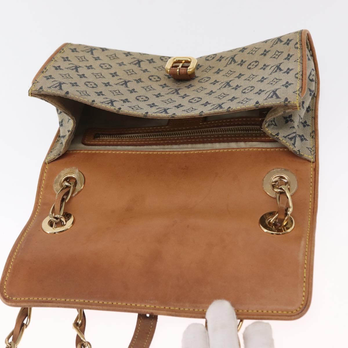 LOUIS VUITTON Monogram Mini Camille Chain Shoulder Bag Blue M92002 Auth 165777