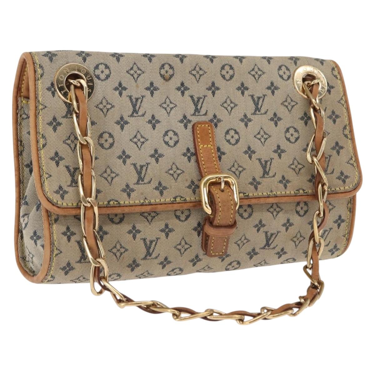 LOUIS VUITTON Monogram Mini Camille Chain Shoulder Bag Blue M92002 Auth 165777