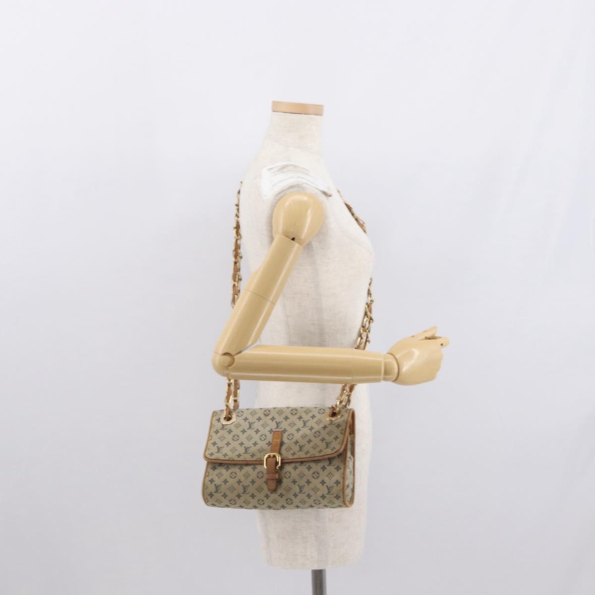 LOUIS VUITTON Monogram Mini Camille Chain Shoulder Bag Blue M92002 Auth 165777