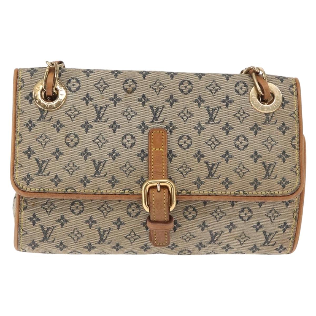 LOUIS VUITTON Monogram Mini Camille Chain Shoulder Bag Blue M92002 Auth 165777