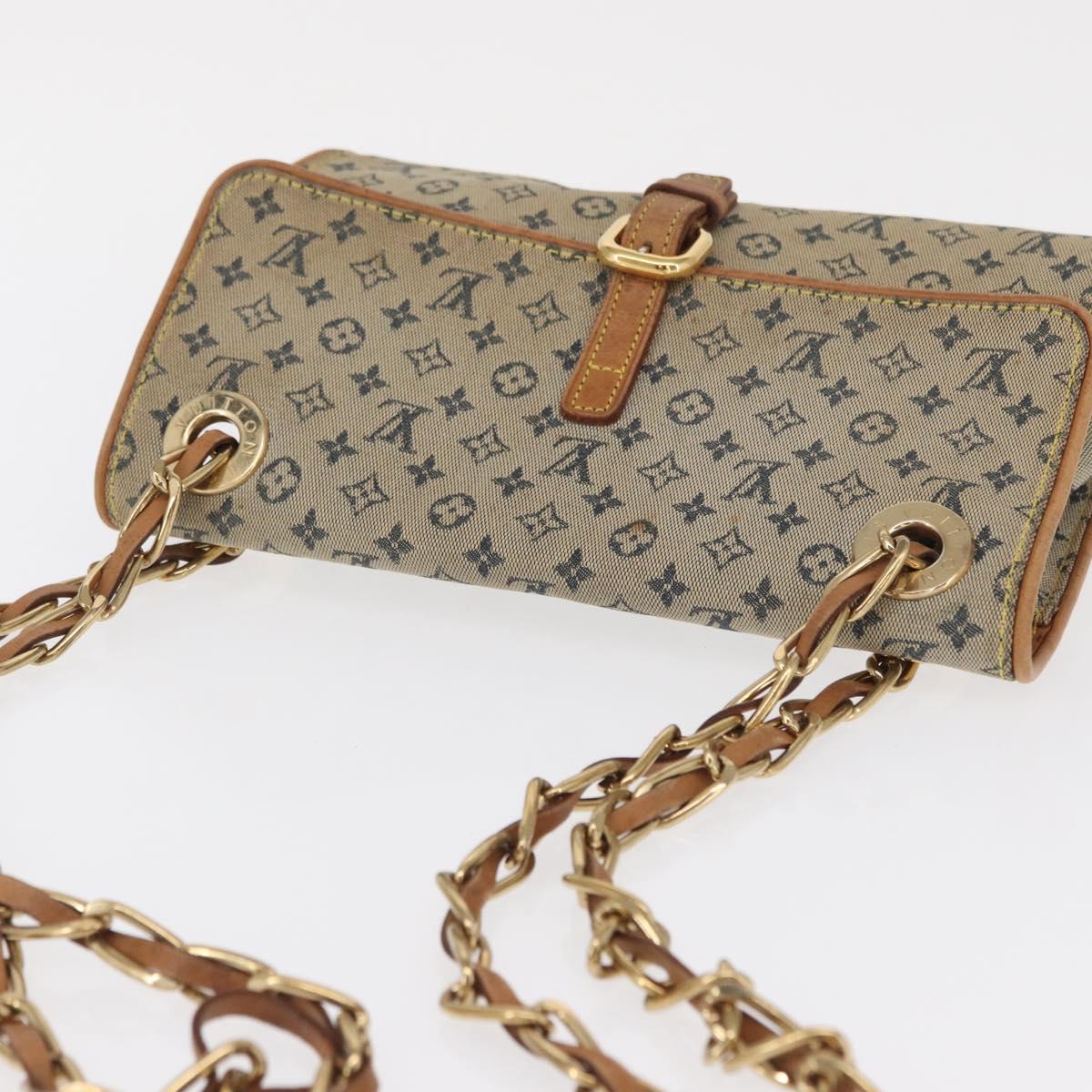 LOUIS VUITTON Monogram Mini Camille Chain Shoulder Bag Blue M92002 Auth 165777