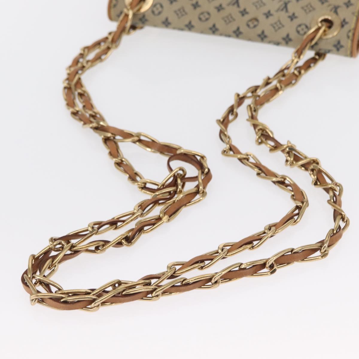 LOUIS VUITTON Monogram Mini Camille Chain Shoulder Bag Blue M92002 Auth 165777