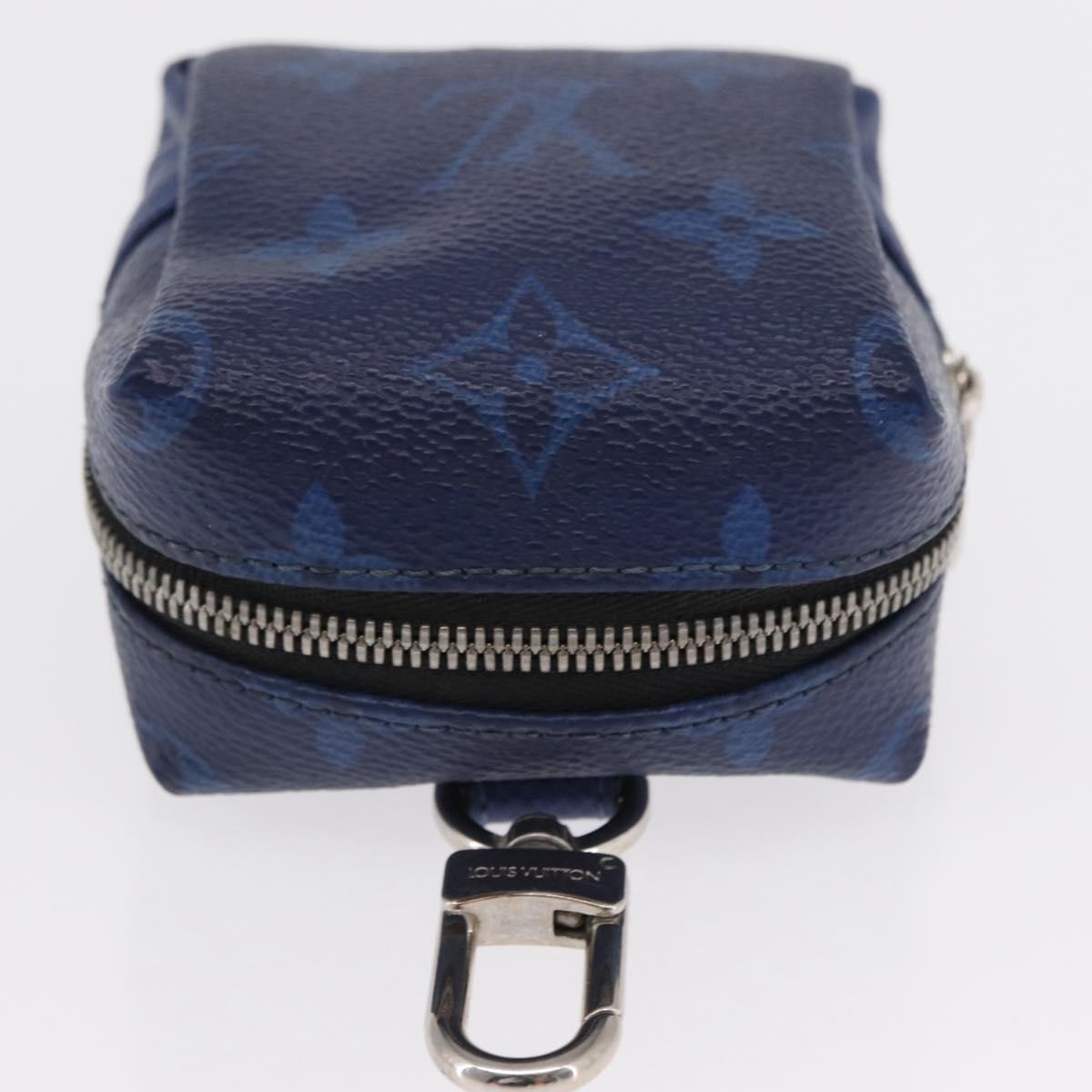 LOUIS VUITTON Monogram Taigarama Porte Cles Pouch Blue M69309 LV Auth 165797