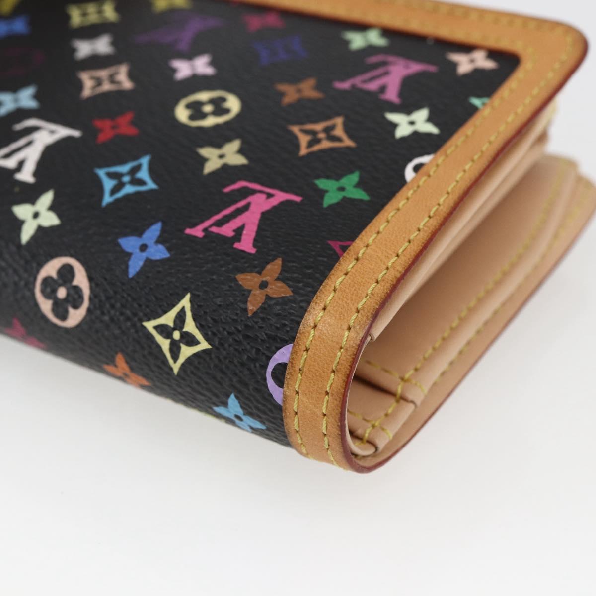 LOUIS VUITTON Multicolor Portefeuille Viennois Wallet Black M92988 Auth 165799V