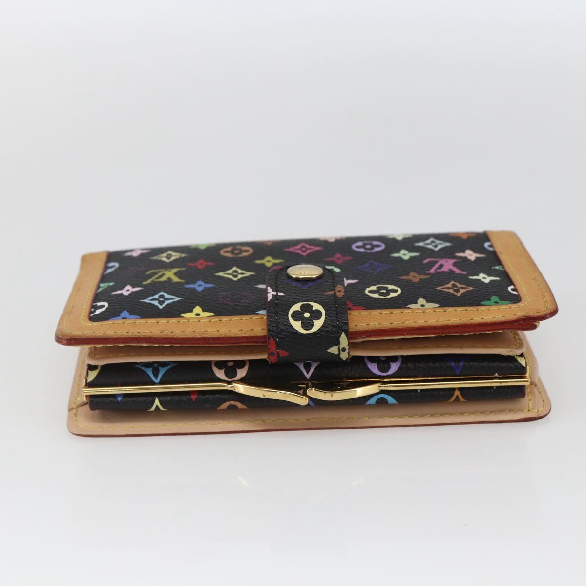 LOUIS VUITTON Multicolor Portefeuille Viennois Wallet Black M92988 Auth 165799V