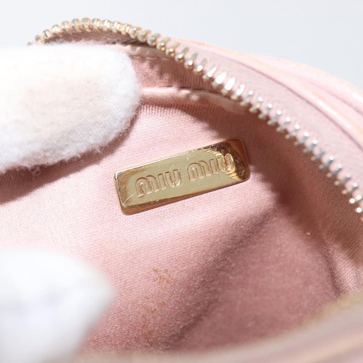 Miu Miu Matelasse Pouch Chain Shoulder Bag Leather Pink Gold Auth 165800