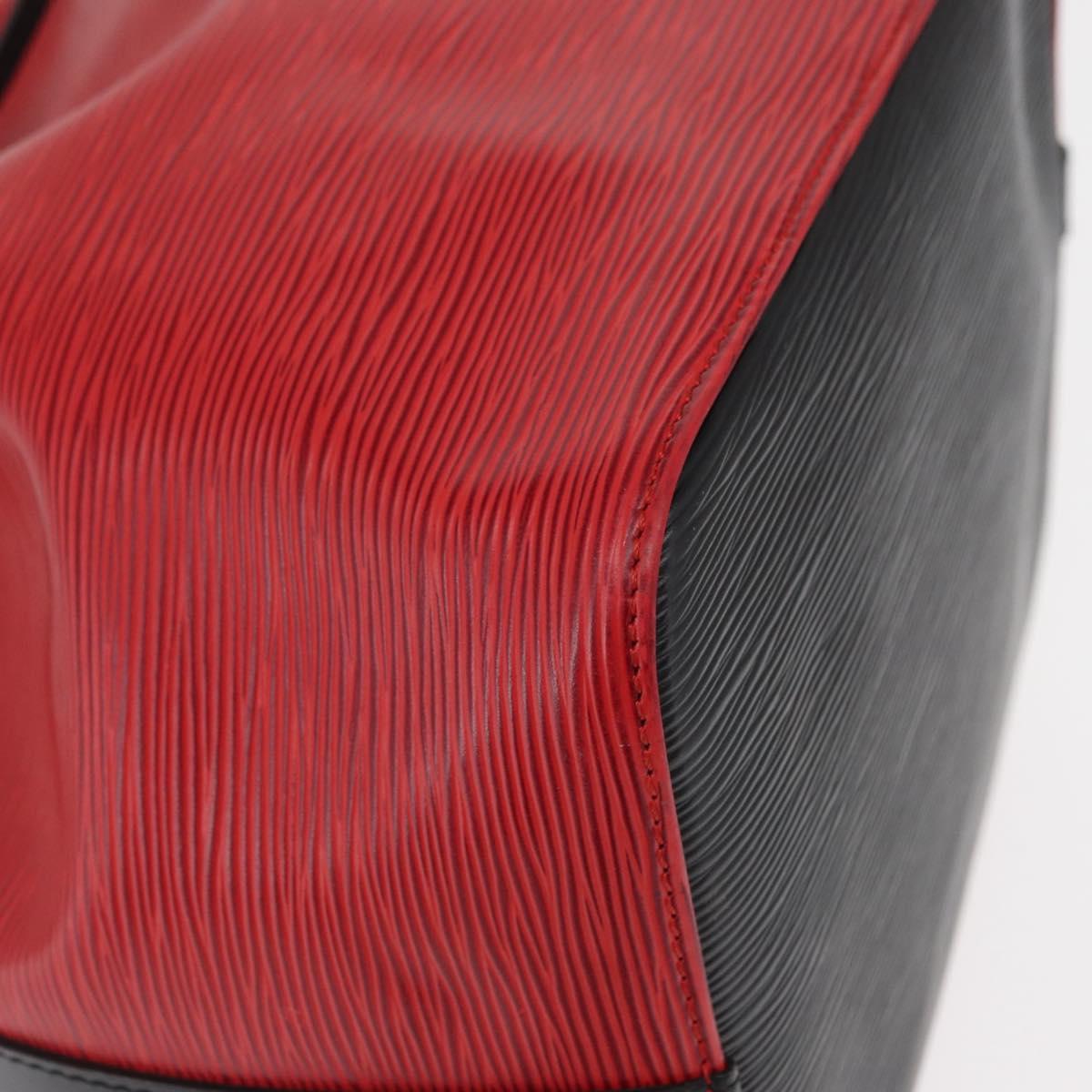 LOUIS VUITTON Epi Petit Noe Shoulder Bag Bicolor Black Red M44017 LV Auth 165805