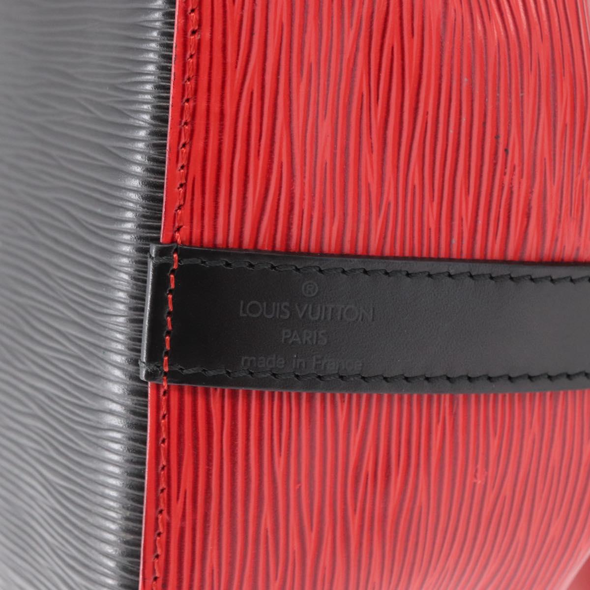 LOUIS VUITTON Epi Petit Noe Shoulder Bag Bicolor Black Red M44017 LV Auth 165805