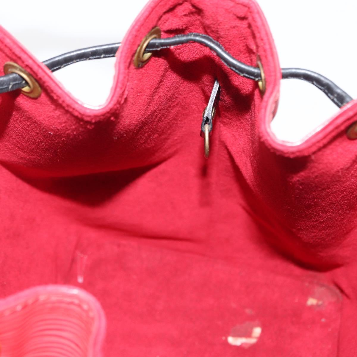 LOUIS VUITTON Epi Petit Noe Shoulder Bag Bicolor Black Red M44017 LV Auth 165805