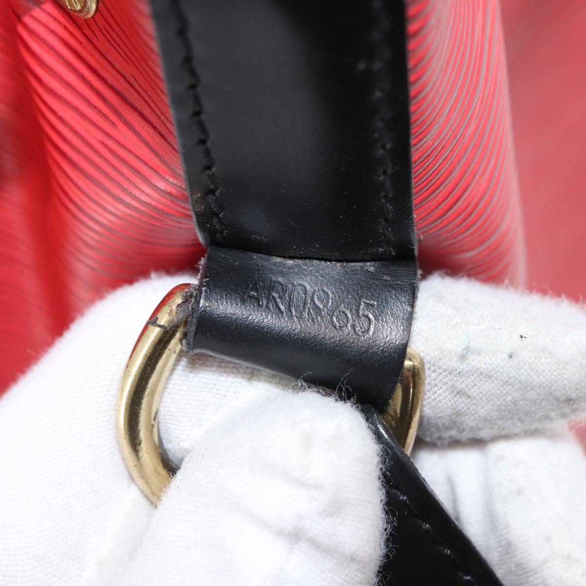 LOUIS VUITTON Epi Petit Noe Shoulder Bag Bicolor Black Red M44017 LV Auth 165805