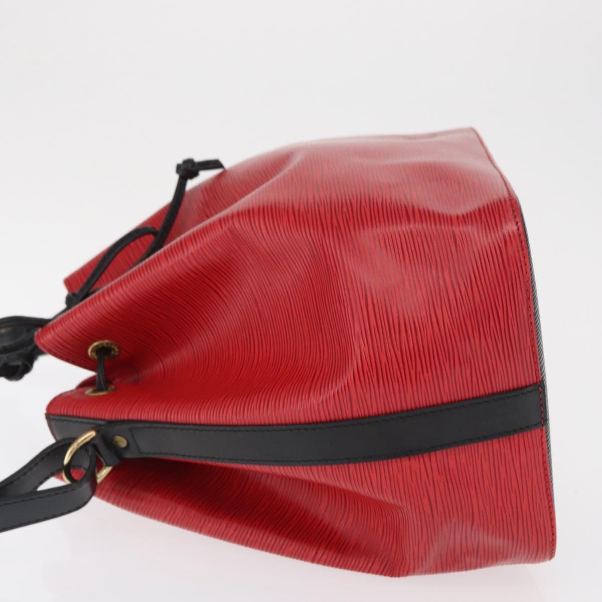 LOUIS VUITTON Epi Petit Noe Shoulder Bag Bicolor Black Red M44017 LV Auth 165805