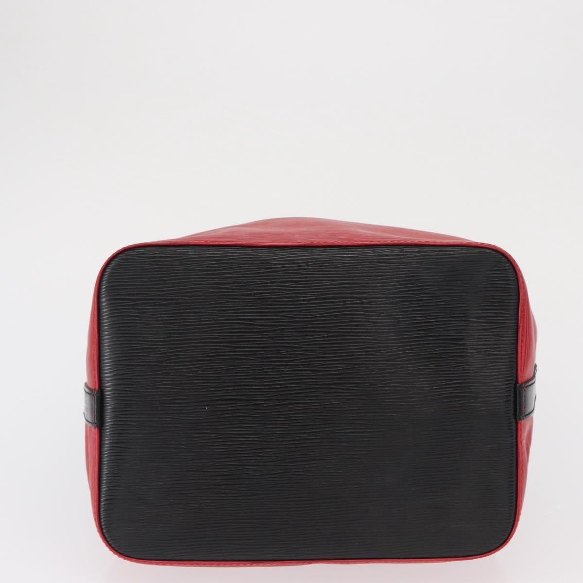LOUIS VUITTON Epi Petit Noe Shoulder Bag Bicolor Black Red M44017 LV Auth 165805