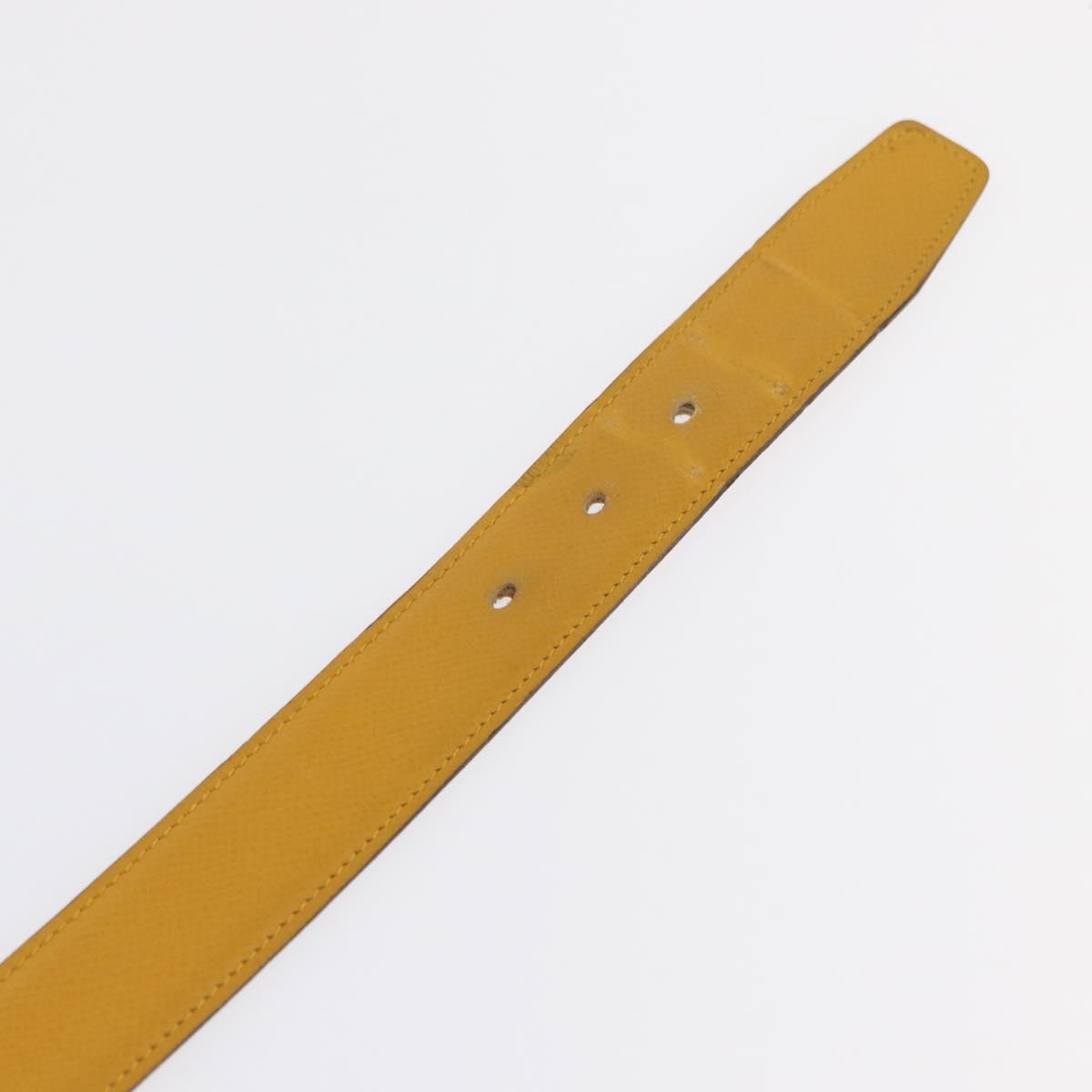 HERMES Constance 75 Belt Leather 36.6"" Yellow Auth 165811