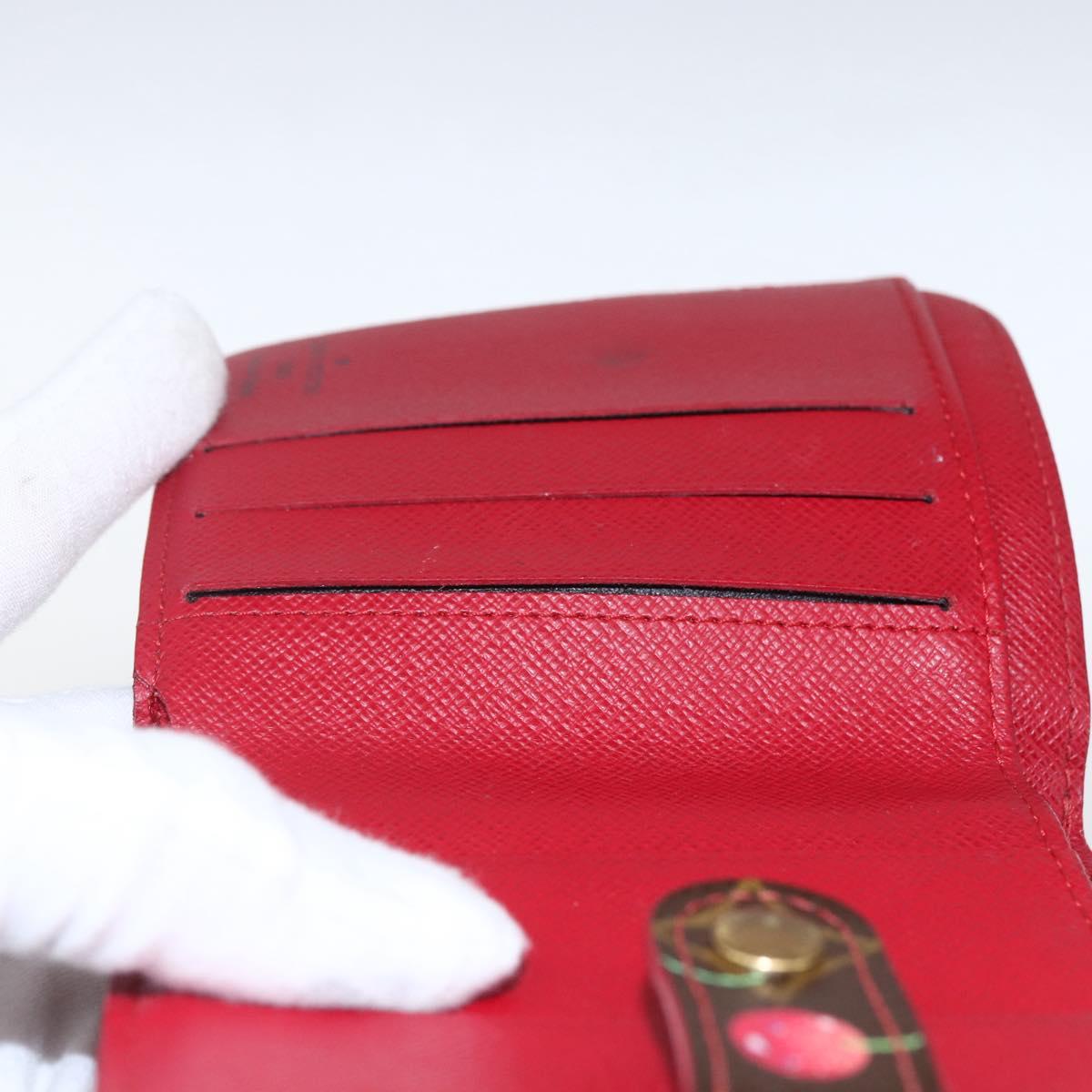 LOUIS VUITTON Monogram Cherry Compact Zip Bifold Wallet M95005 LV Auth 165814V