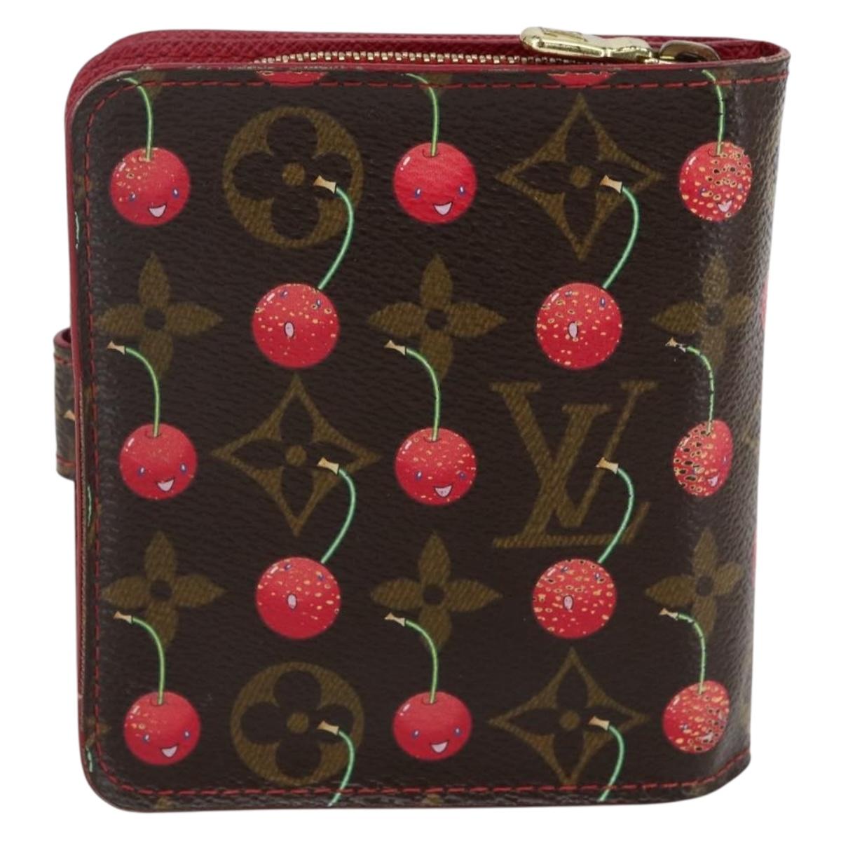 LOUIS VUITTON Monogram Cherry Compact Zip Bifold Wallet M95005 LV Auth 165814V