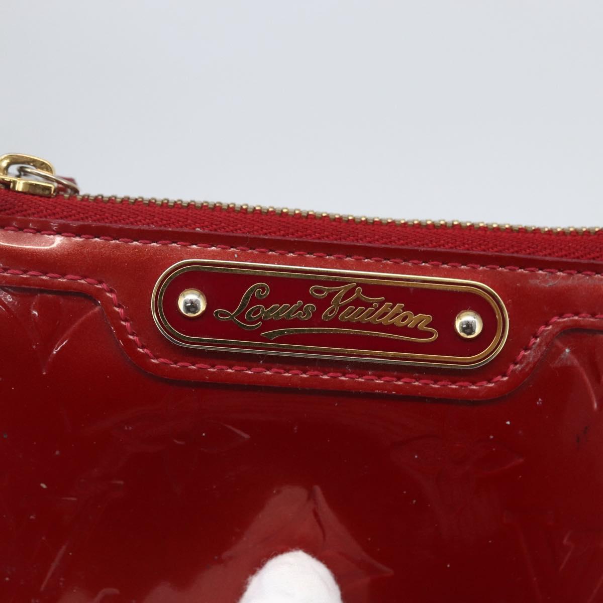 LOUIS VUITTON Vernis Pochette Cle NM Purse Rouge Grunadine M91737 LV Auth 165816