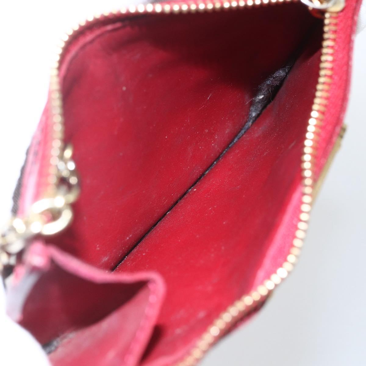 LOUIS VUITTON Vernis Pochette Cle NM Purse Rouge Grunadine M91737 LV Auth 165816