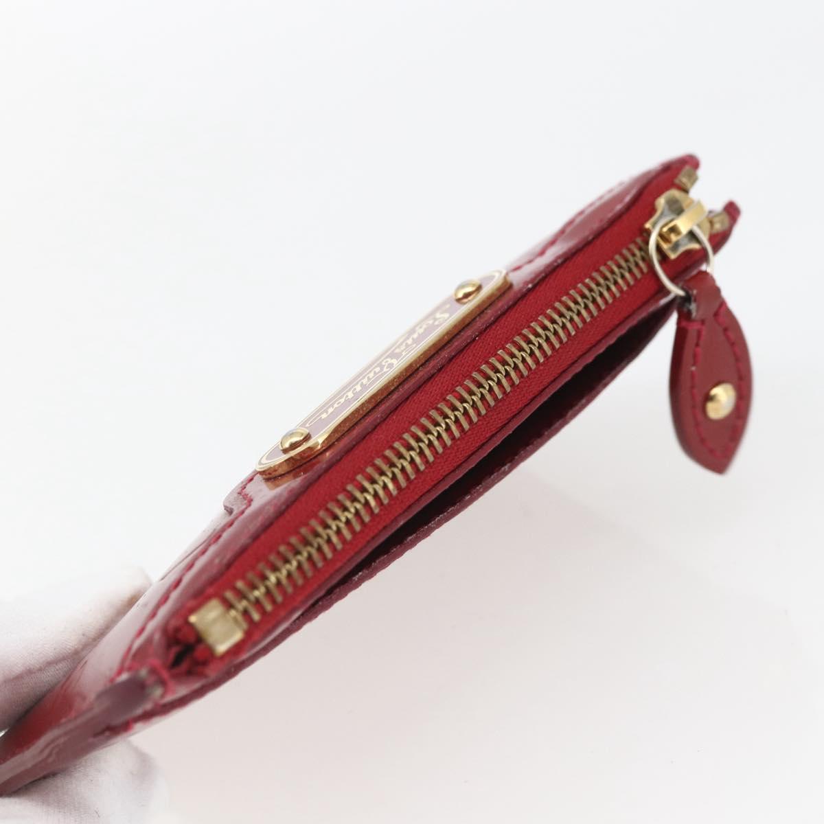 LOUIS VUITTON Vernis Pochette Cle NM Purse Rouge Grunadine M91737 LV Auth 165816