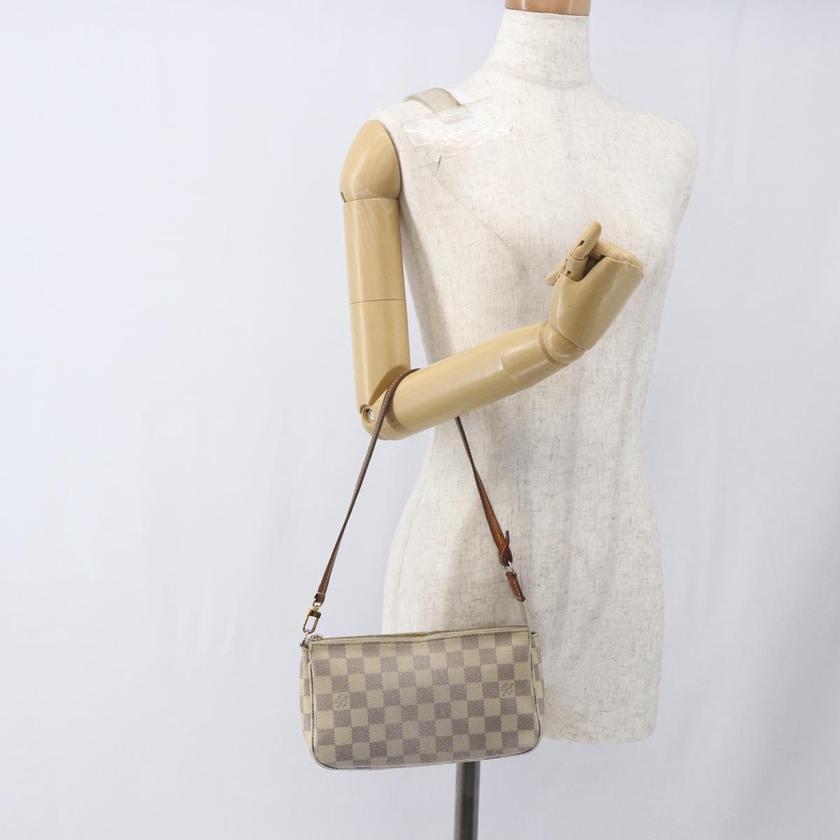 LOUIS VUITTON Damier Azur Pochette Accessoires Pouch N51986 LV Auth 165817