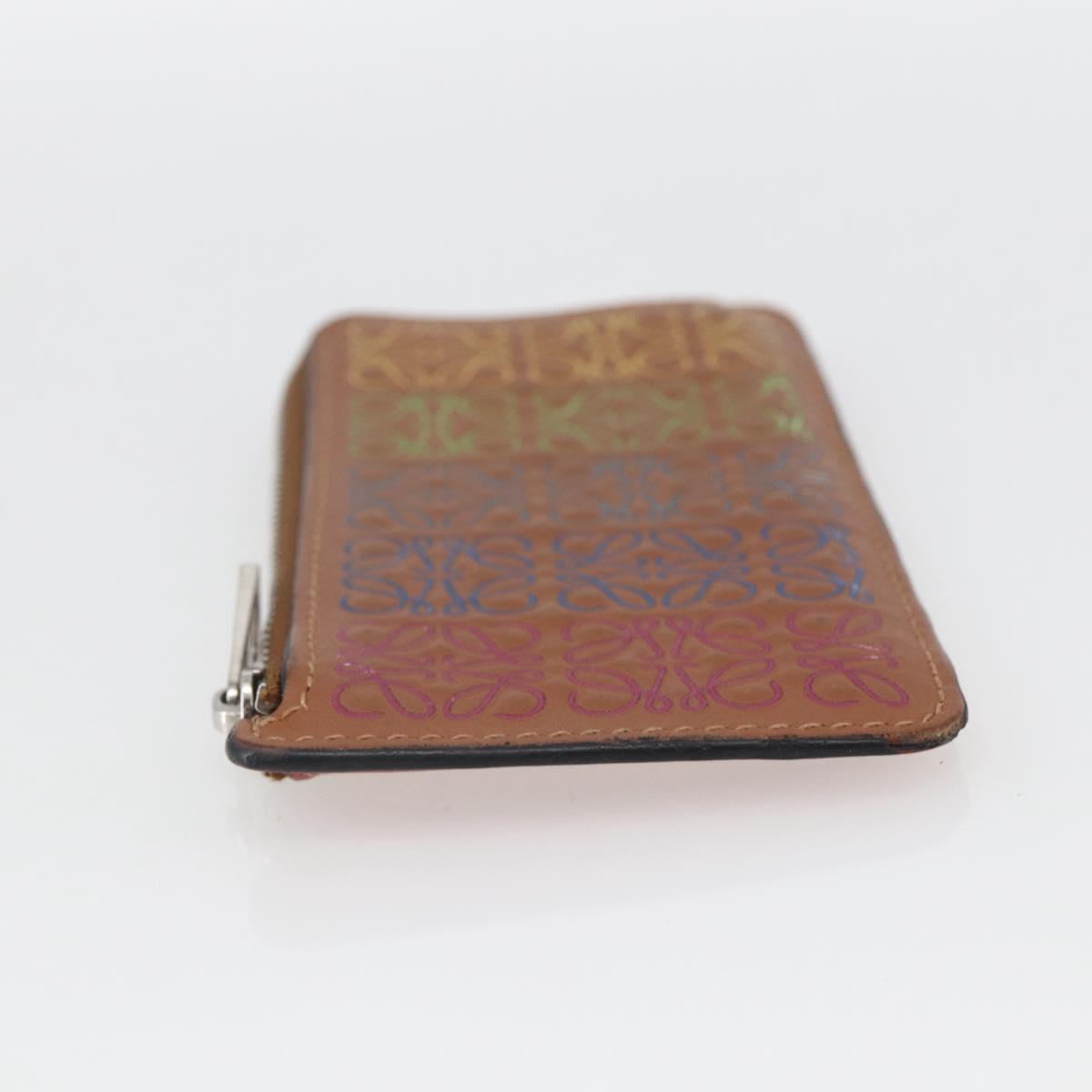 LOEWE Anagram Fragment Case Card Case Leather Multicolor Auth 165822