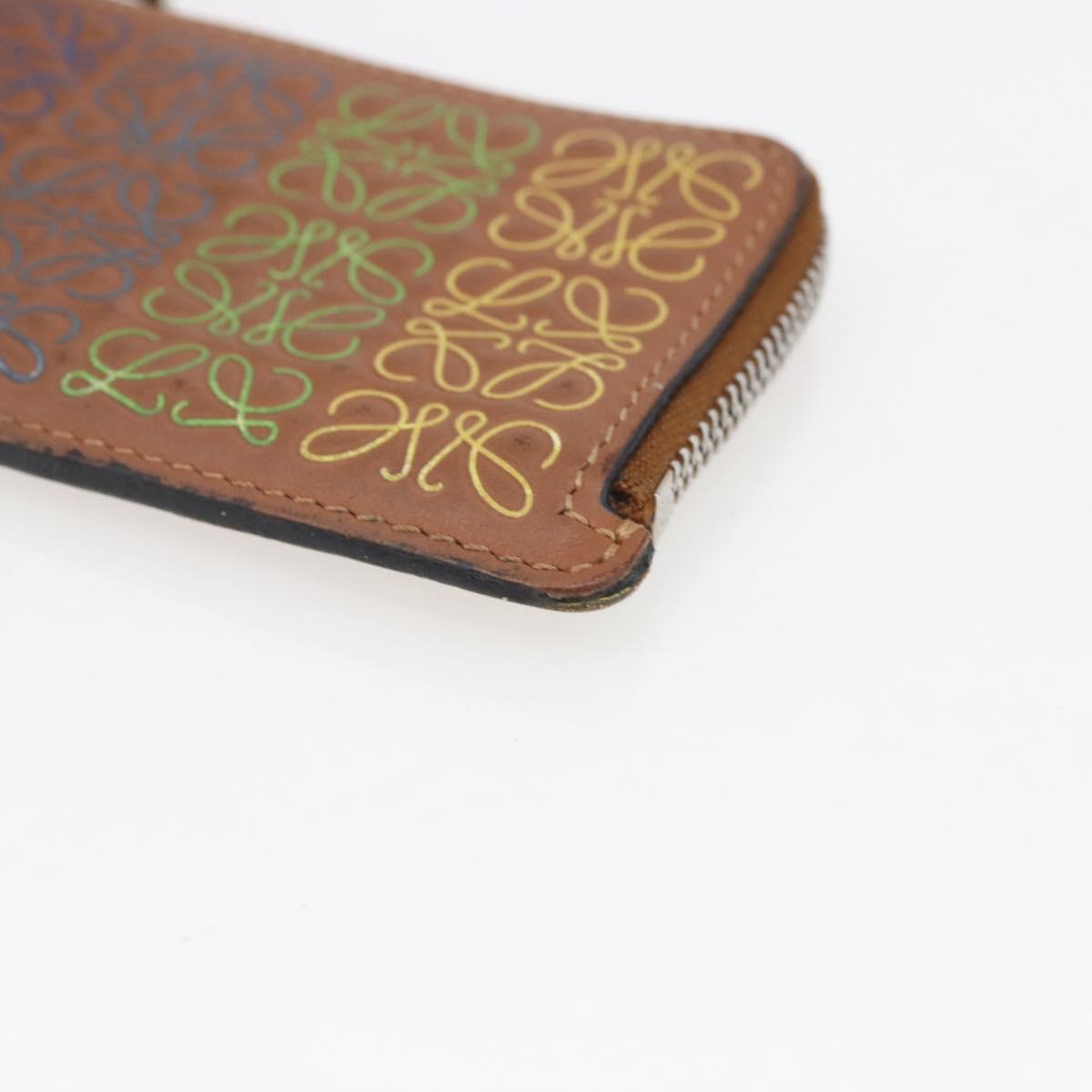 LOEWE Anagram Fragment Case Card Case Leather Multicolor Auth 165822