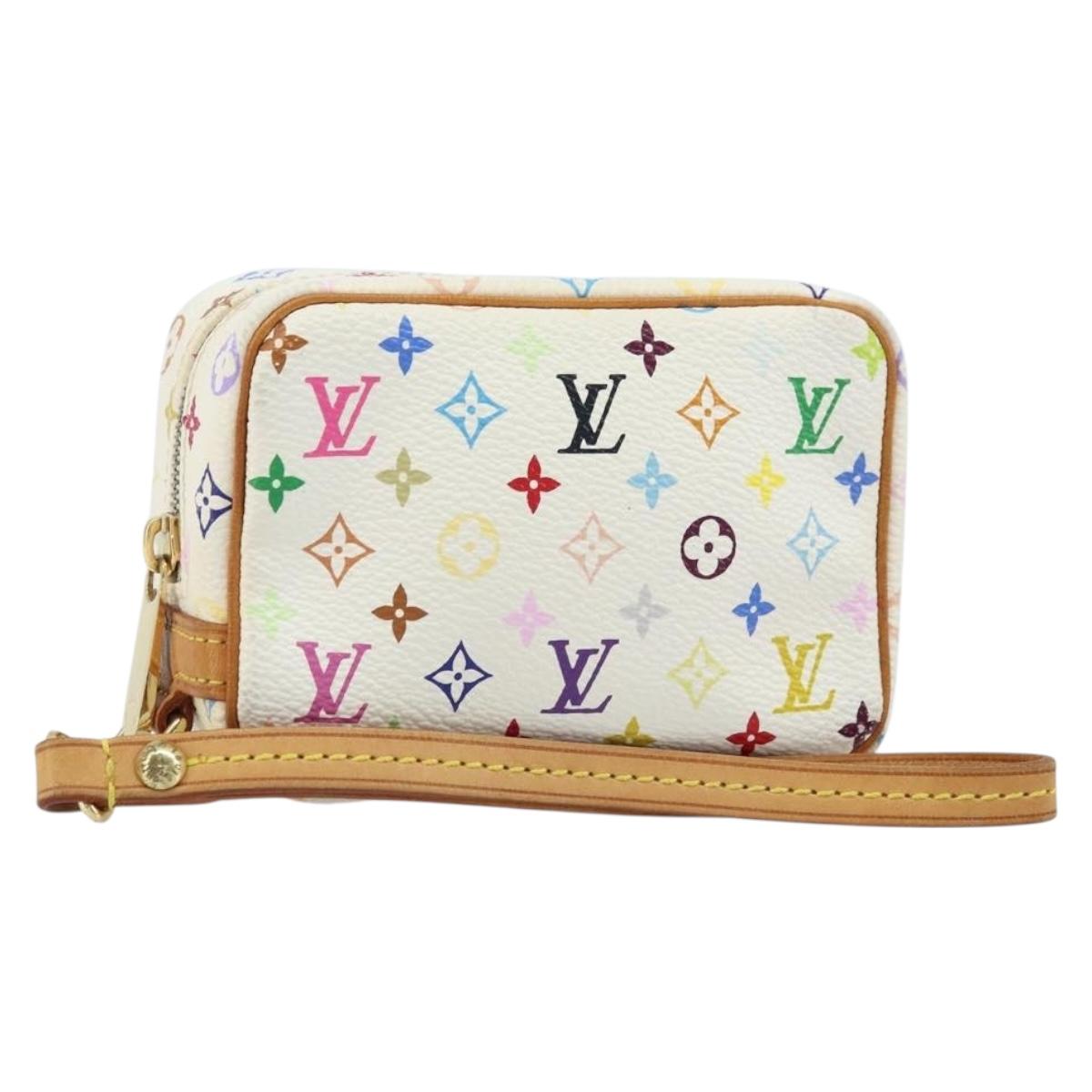 LOUIS VUITTON Monogram Multicolor Trousse Wapity Pouch White M58033 Auth 165823V