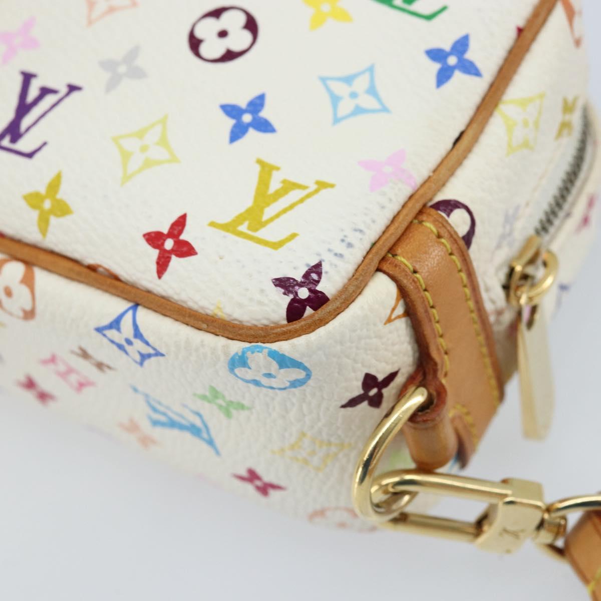 LOUIS VUITTON Monogram Multicolor Trousse Wapity Pouch White M58033 Auth 165823V