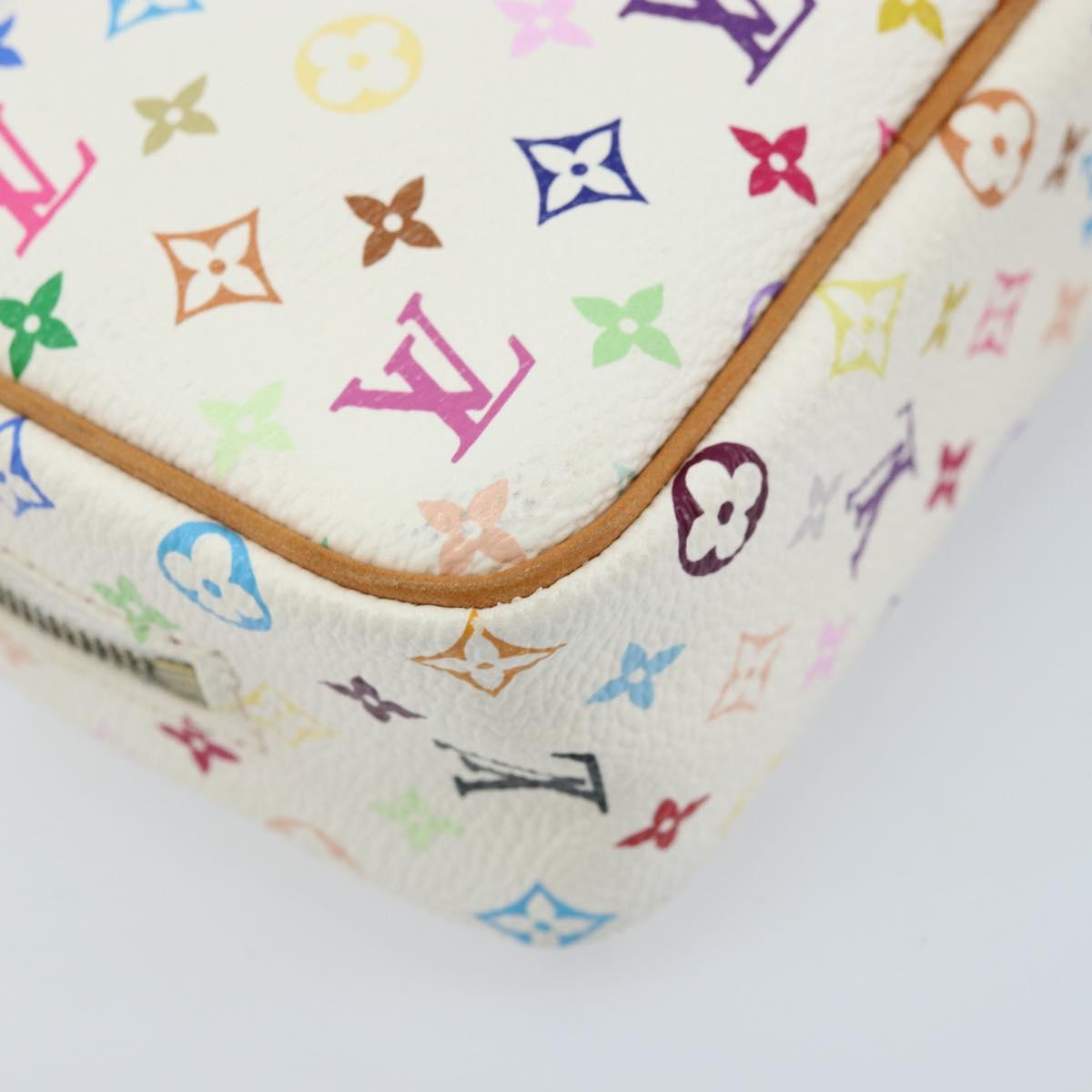 LOUIS VUITTON Monogram Multicolor Trousse Wapity Pouch White M58033 Auth 165823V