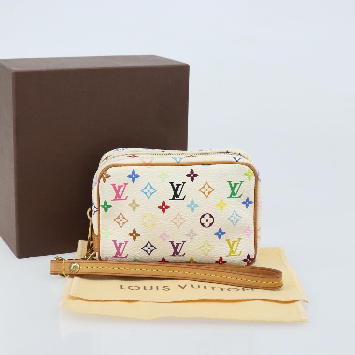 LOUIS VUITTON Monogram Multicolor Trousse Wapity Pouch White M58033 Auth 165823V