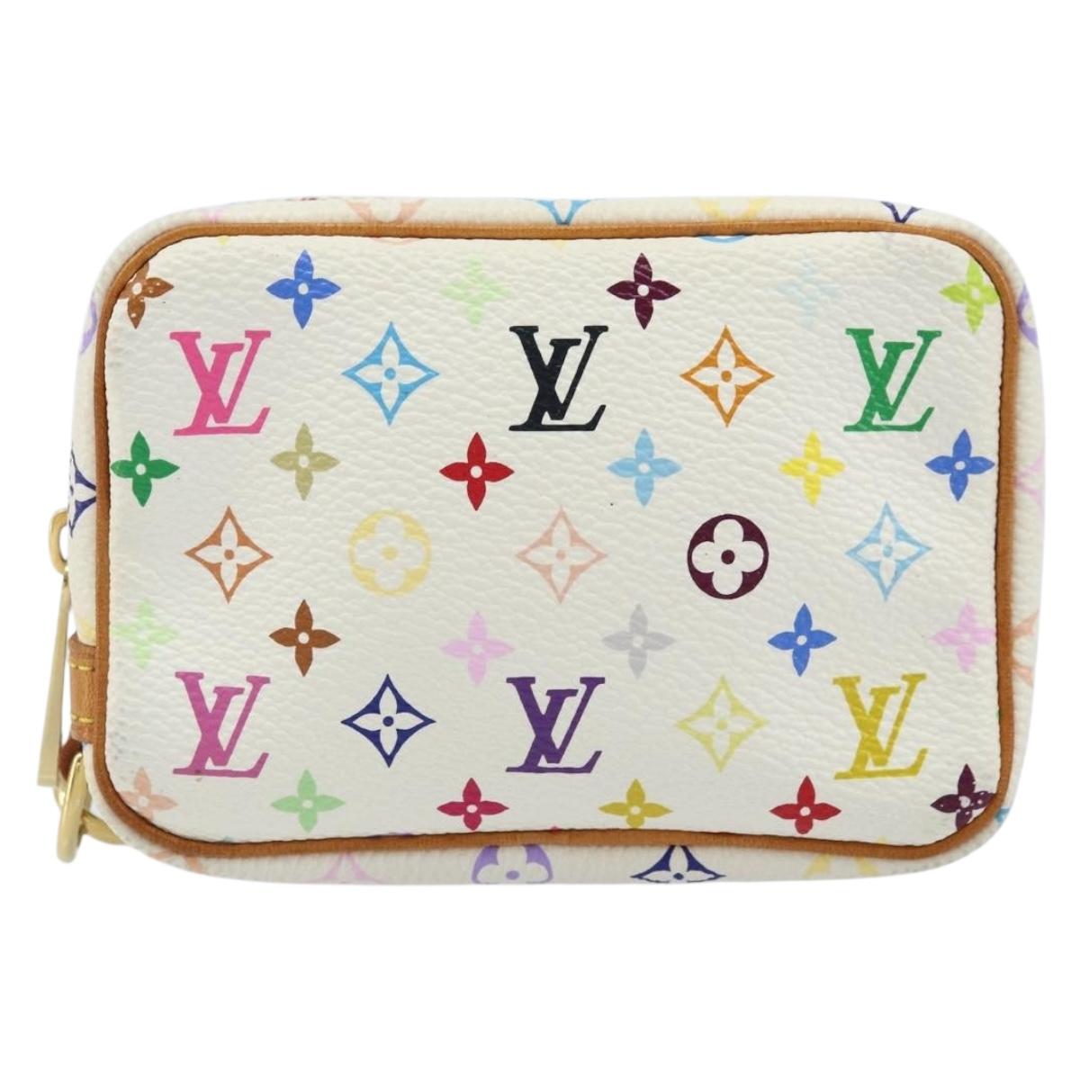 LOUIS VUITTON Monogram Multicolor Trousse Wapity Pouch White M58033 Auth 165823V