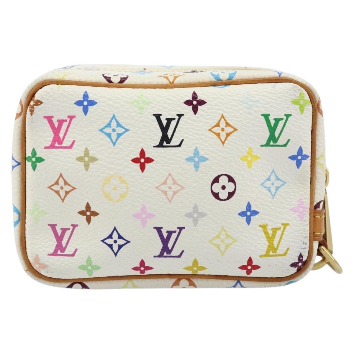 LOUIS VUITTON Monogram Multicolor Trousse Wapity Pouch White M58033 Auth 165823V