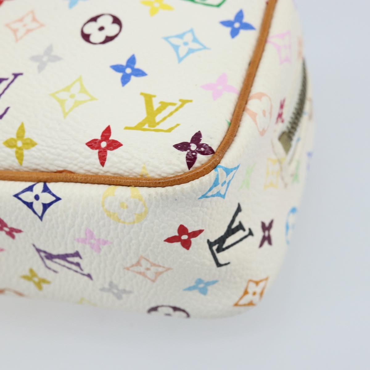 LOUIS VUITTON Monogram Multicolor Trousse Wapity Pouch White M58033 Auth 165823V